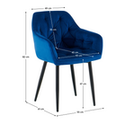 Scaun de design FOGGIA 2, țesătură Velvet albastru, țesătură Velvet/metal, 55x61x82 cm Kondela