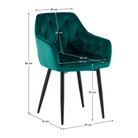 Scaun de design FOGGIA 2, țesătură Velvet verde, țesătură Velvet/metal, 55x61x82 cm Kondela