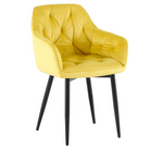 Scaun de design FOGGIA 2, țesătură Velvet galben, țesătură Velvet/metal, 55x61x82 cm Kondela