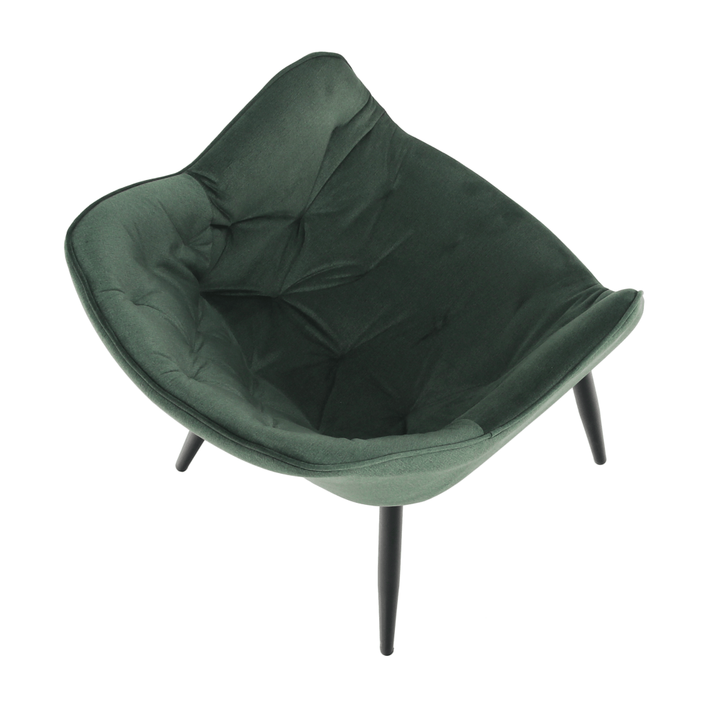 Fotoliu de design, material textil Velvet verde, FEDRIS Kondela