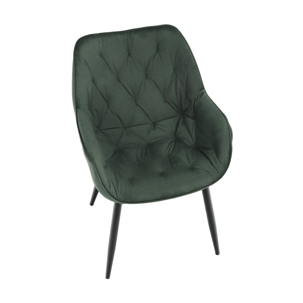 Fotoliu de design, material textil Velvet verde, FEDRIS Kondela