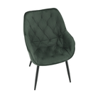Fotoliu de design, material textil Velvet verde, FEDRIS Kondela