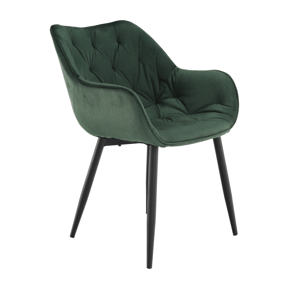 Fotoliu de design, material textil Velvet verde, FEDRIS Kondela