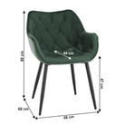 Fotoliu de design, material textil Velvet verde, FEDRIS Kondela