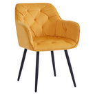 Scaun de design FOGGIA, țesătură Velvet galben, 61.5x59.5x80 cm Kondela