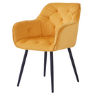 Scaun de design FOGGIA, țesătură Velvet galben, 61.5x59.5x80 cm Kondela