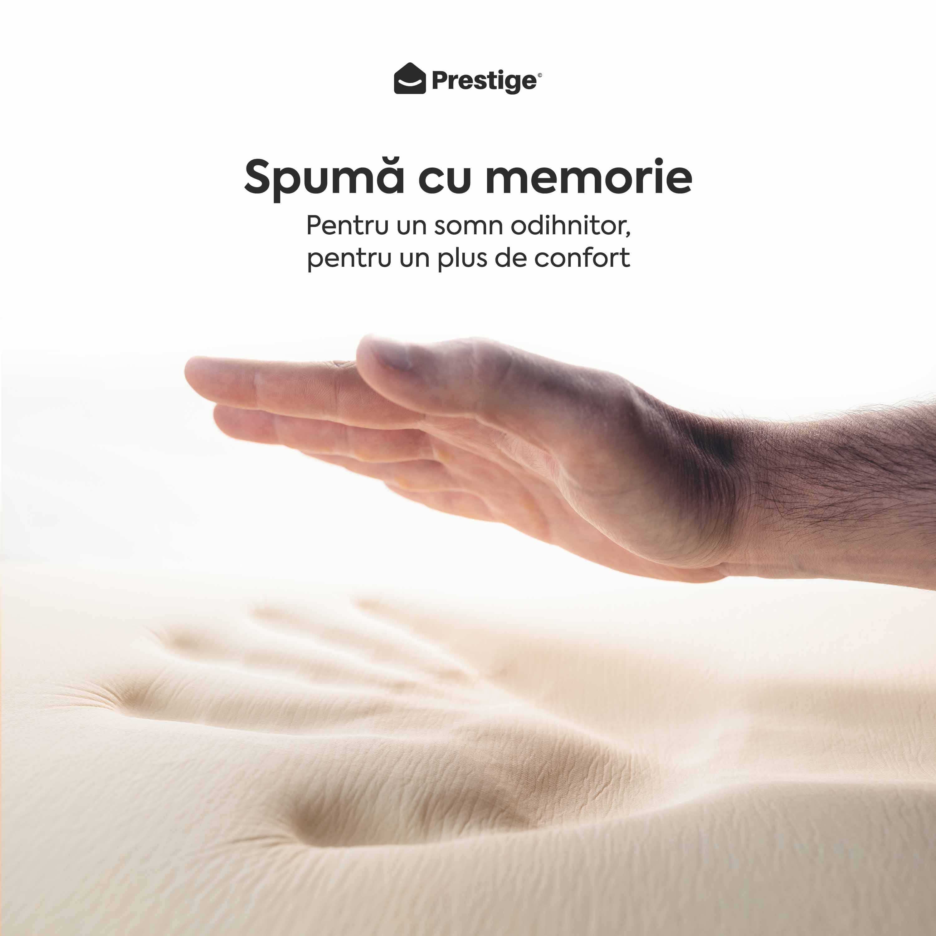 Saltea FLEX SAPPHIRE BIO MEMORY 14+5, spumă poliuretanică elastică, spumă cu memorie, husă cu efect antialergic, superortopedică, Grosime 21 cm - Prestige Home