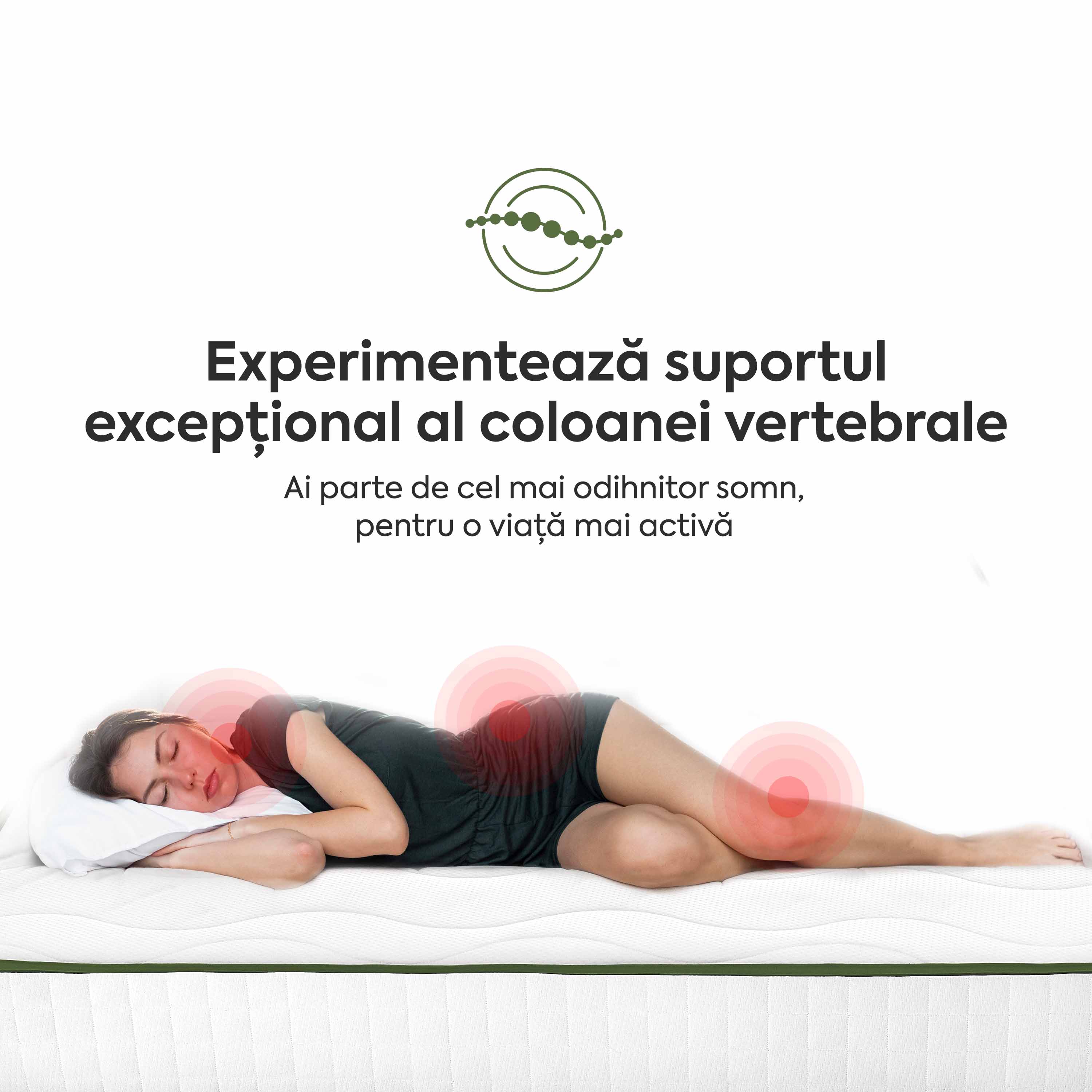 Saltea FLEX SAPPHIRE BIO MEMORY 14+5, spumă poliuretanică elastică, spumă cu memorie, husă cu efect antialergic, superortopedică, Grosime 21 cm - Prestige Home