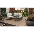 Set Grădină Modular FLOJD 4 Piese | Canapea Colț + Masă + Bancă | Oțel, Polywood | Kondela