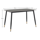 Masa de sufragerie, gri marmură/neagră/aur, 121x71 cm, FLORENC TIP 1 Kondela