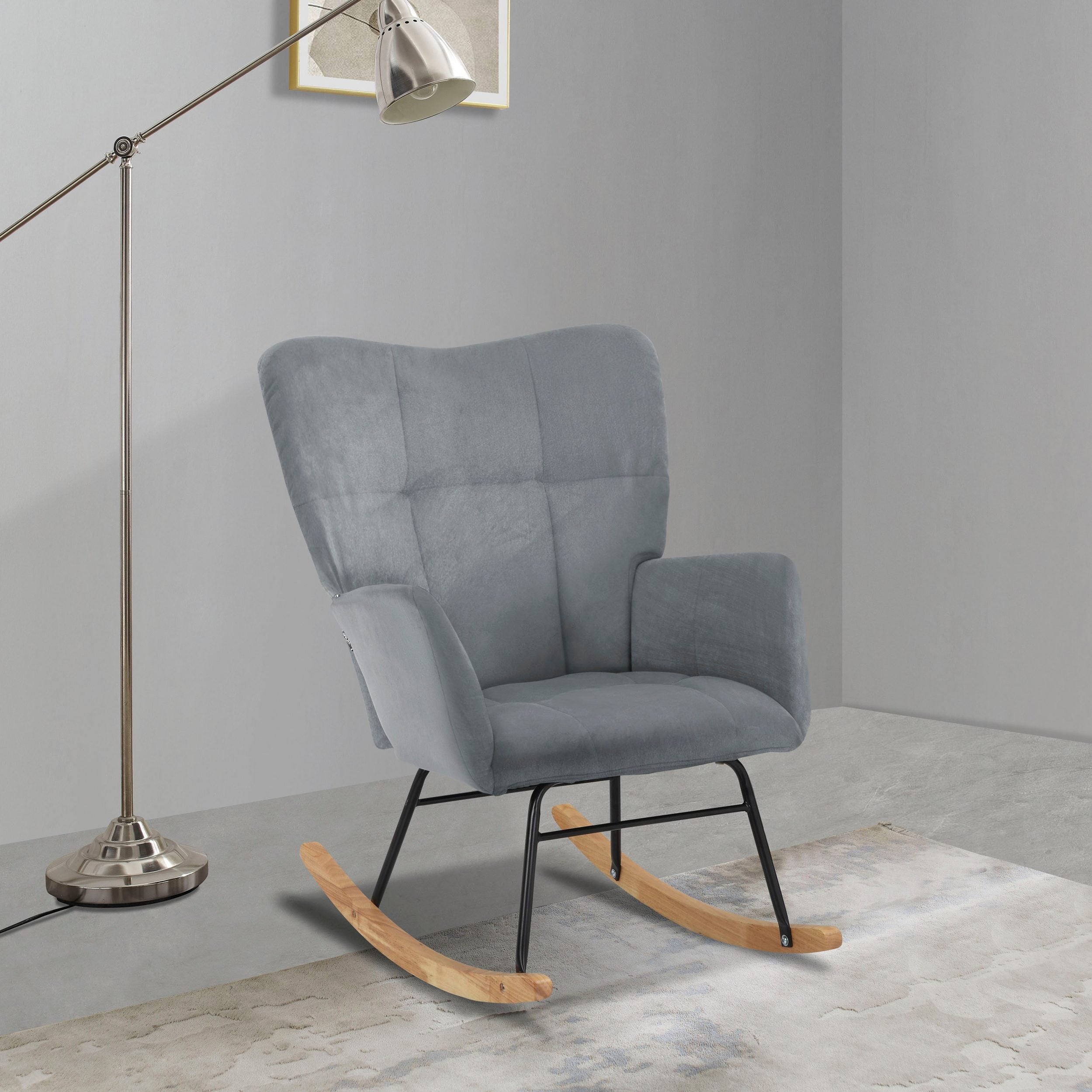 Scaun Balansoar Anika - Culoare Gri/Negru/Frasin Arboteca