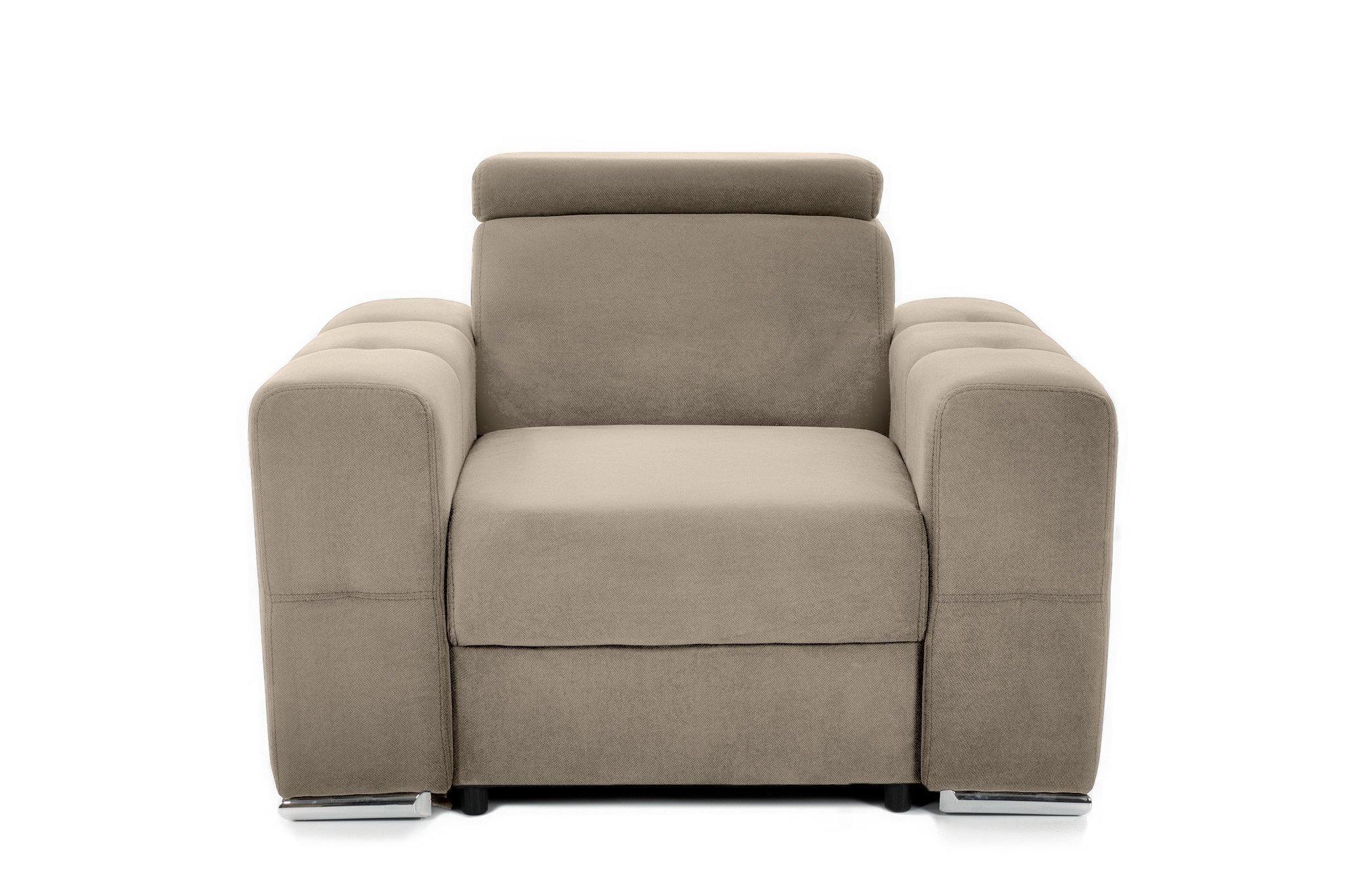Fotoliu BELLAGIO, cu Tetier reglabil 105x96x86 cm Bej-Enjoy Prestige Home