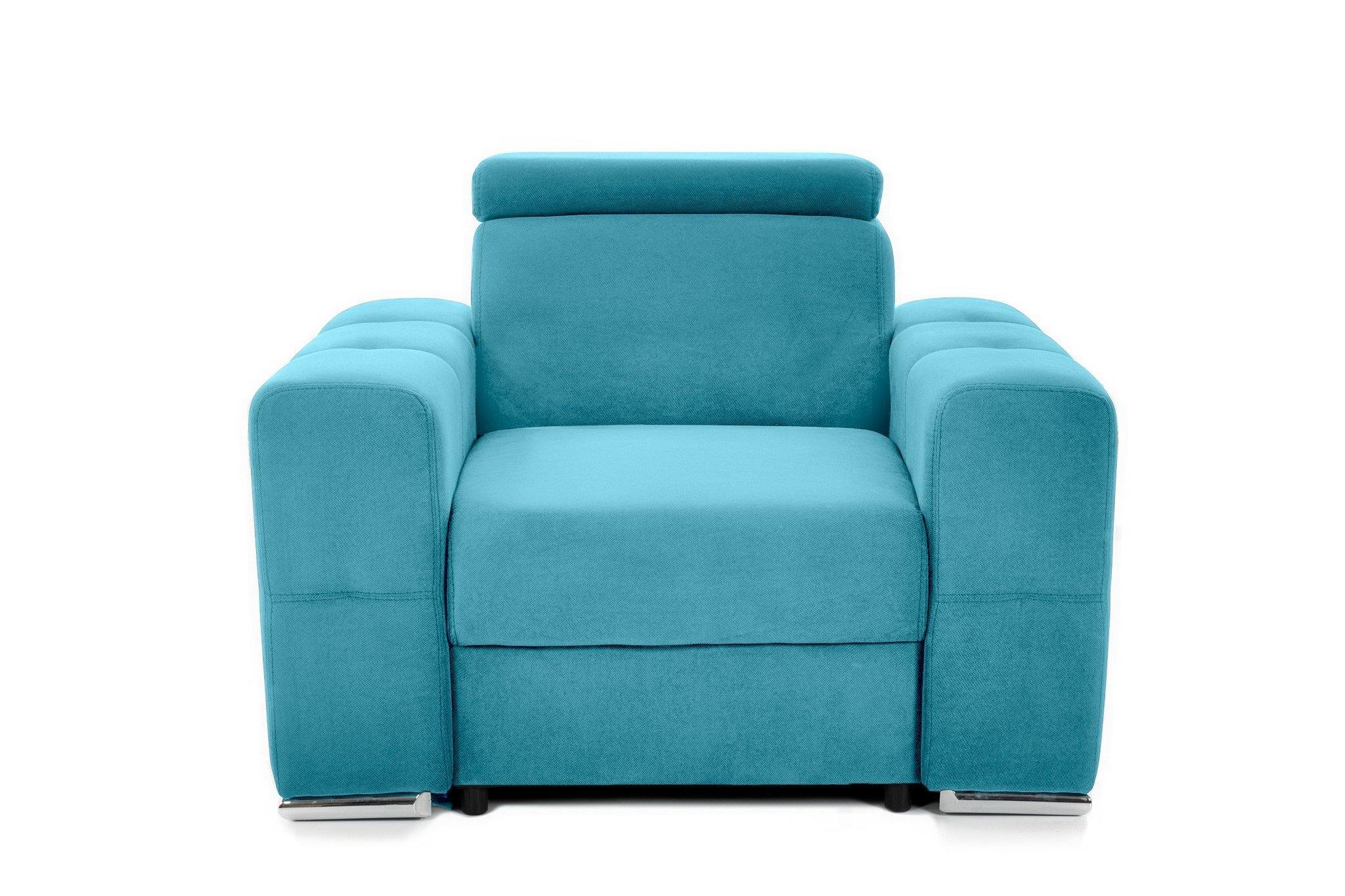Fotoliu BELLAGIO, cu Tetier reglabil 105x96x86 cm Turcoaz-Enjoy Prestige Home