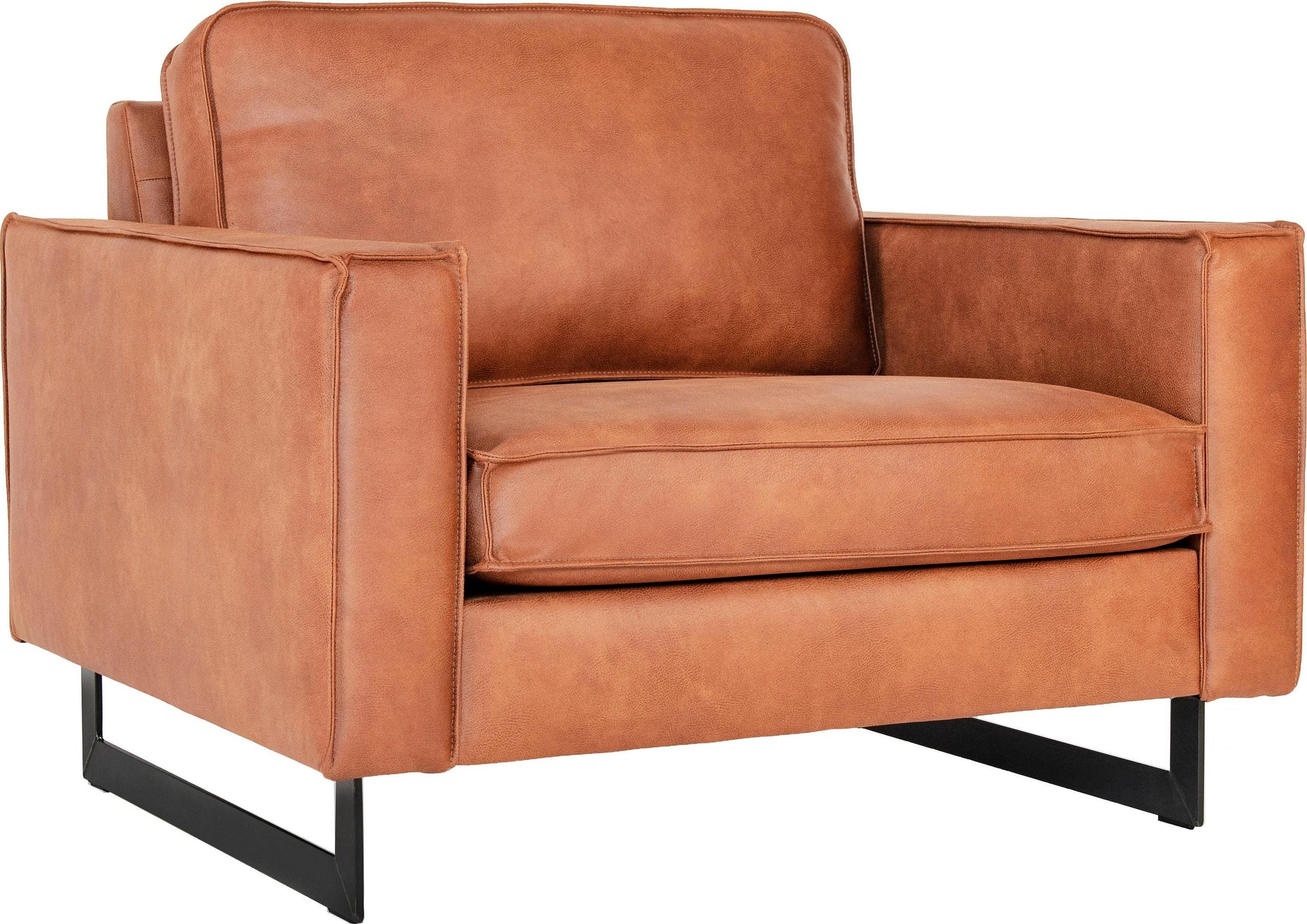 Fotoliu Pinto, Caramiziu, 105 cm latime, microfibra de lux Arboteca