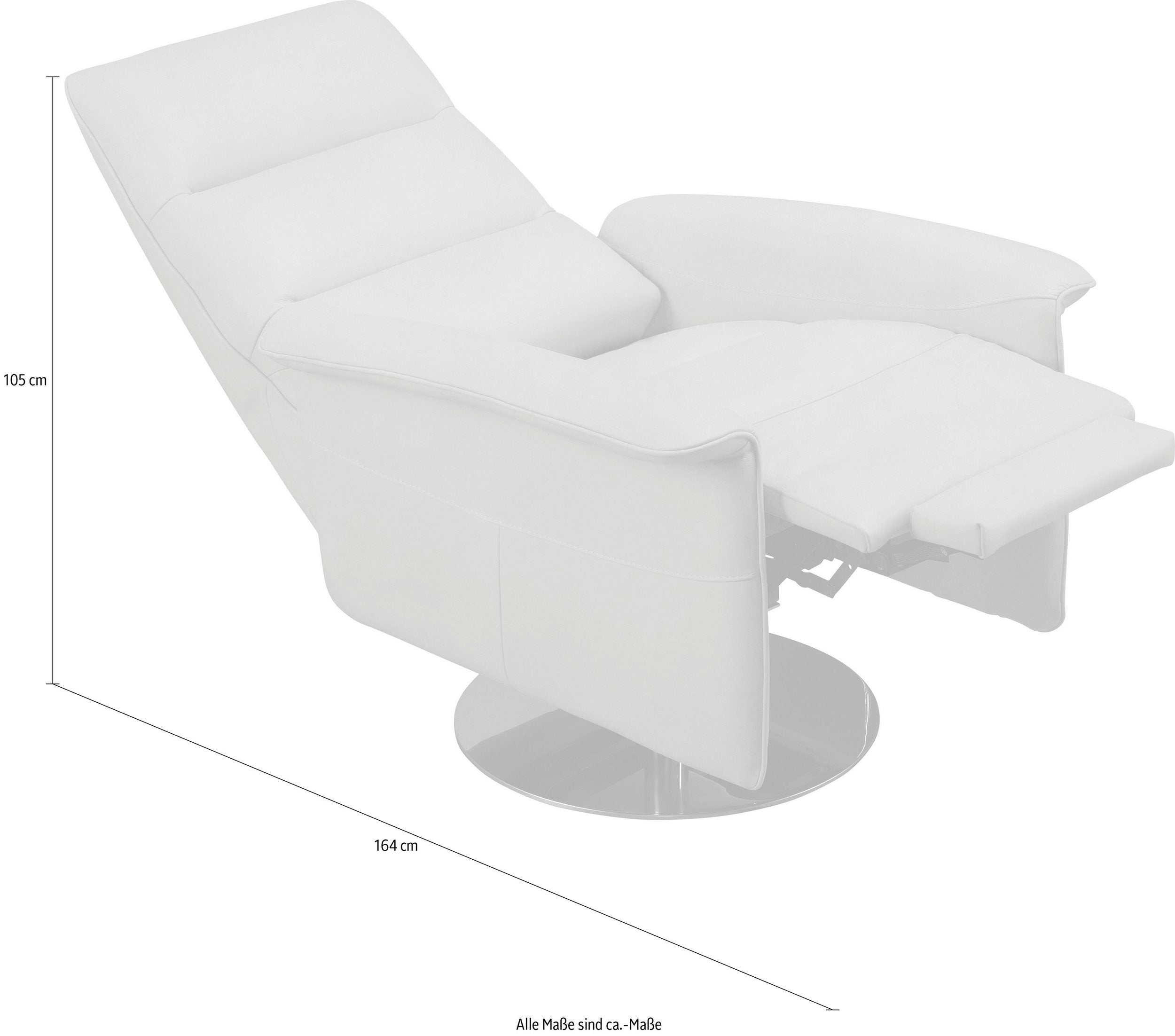 Fotoliu rotativ Kelly cu functie de relaxare, Negru, Piele Naturala Arboteca