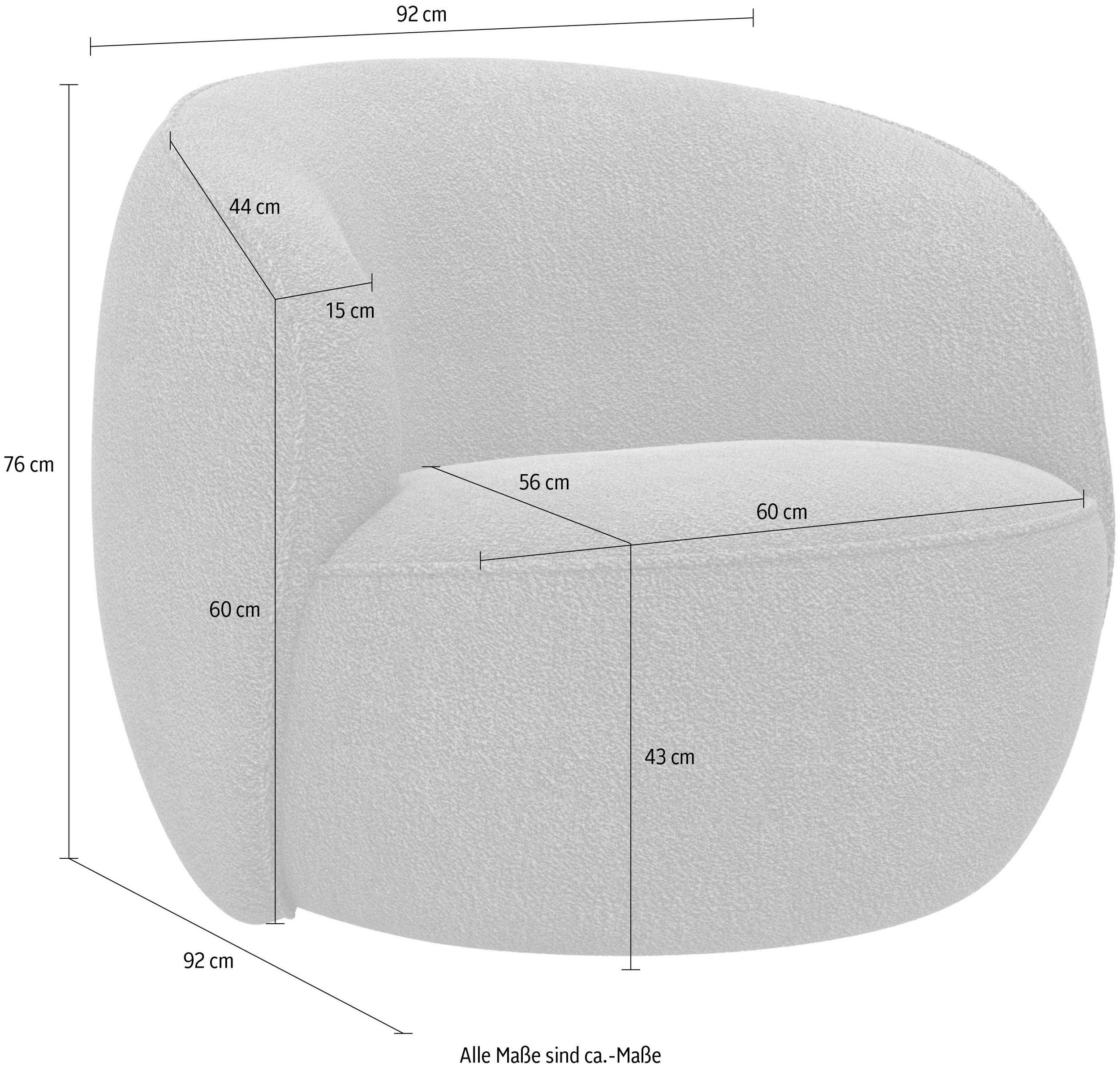 Fotoliu Effie, cu funcție de rotatie la 360°, Crem Arboteca
