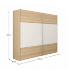 Dulap cu uși glisante GABRIELA NEW, stejar sonoma/alb, 202x200 cm Kondela