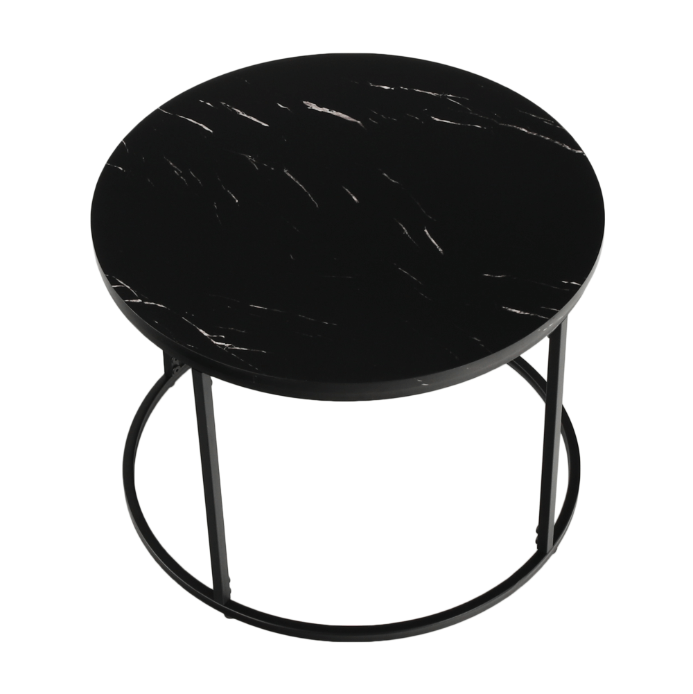 Măsuță de cafea, marmură neagră / metal negru Kondela