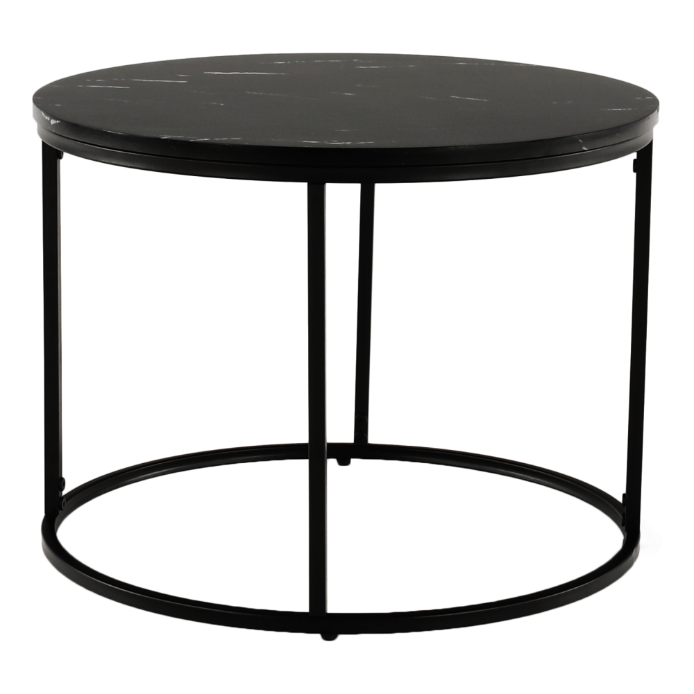 Măsuţă de cafea, marmură neagră / metal negru, GAGIN Kondela