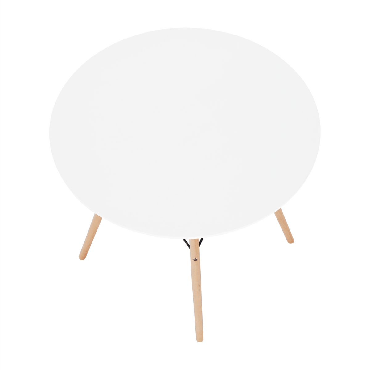 Masă de bucătărie, albă/fag, diametru 90 cm, GAMIN 2 NEW 90 Kondela