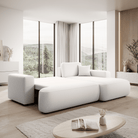 Canapea KAVALA, albă, pe dreapta, 260x165x70 cm Kondela