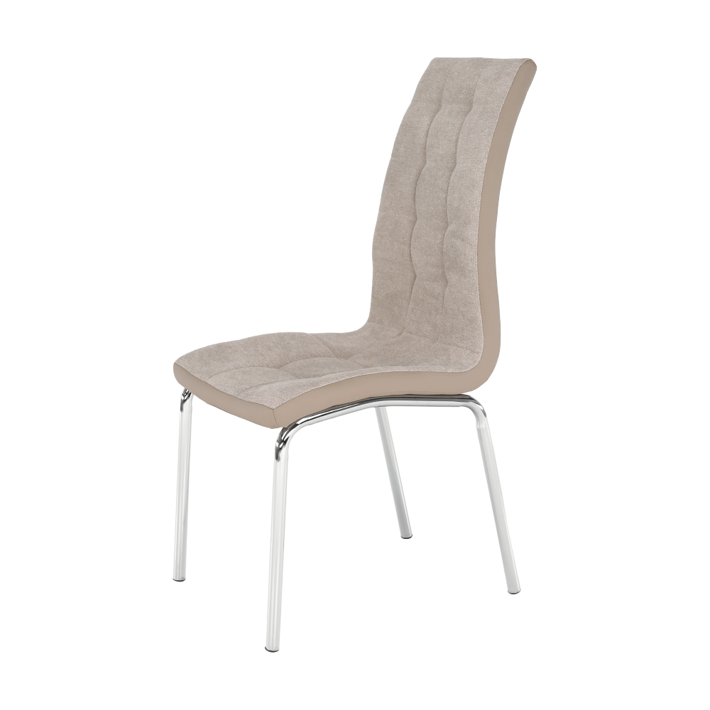 Scaun dining RIJEKA, bej/crom, textil/piele eco/crom, 42x58x103 cm Kondela