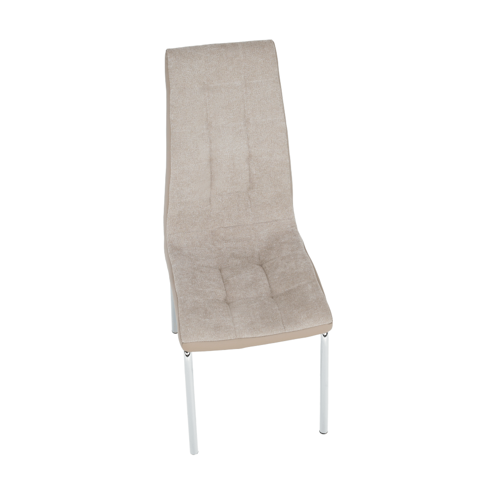 Scaun dining RIJEKA, bej/crom, textil/piele eco/crom, 42x58x103 cm Kondela