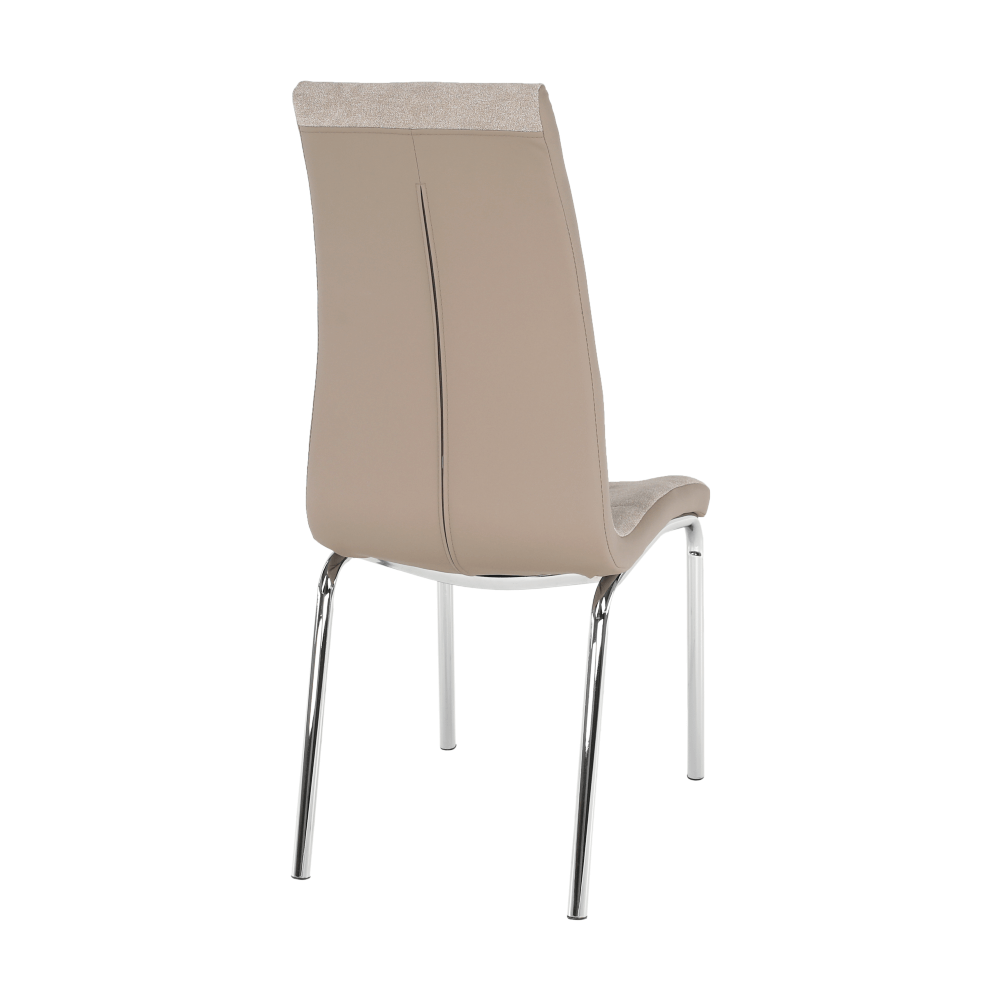 Scaun dining RIJEKA, bej/crom, textil/piele eco/crom, 42x58x103 cm Kondela
