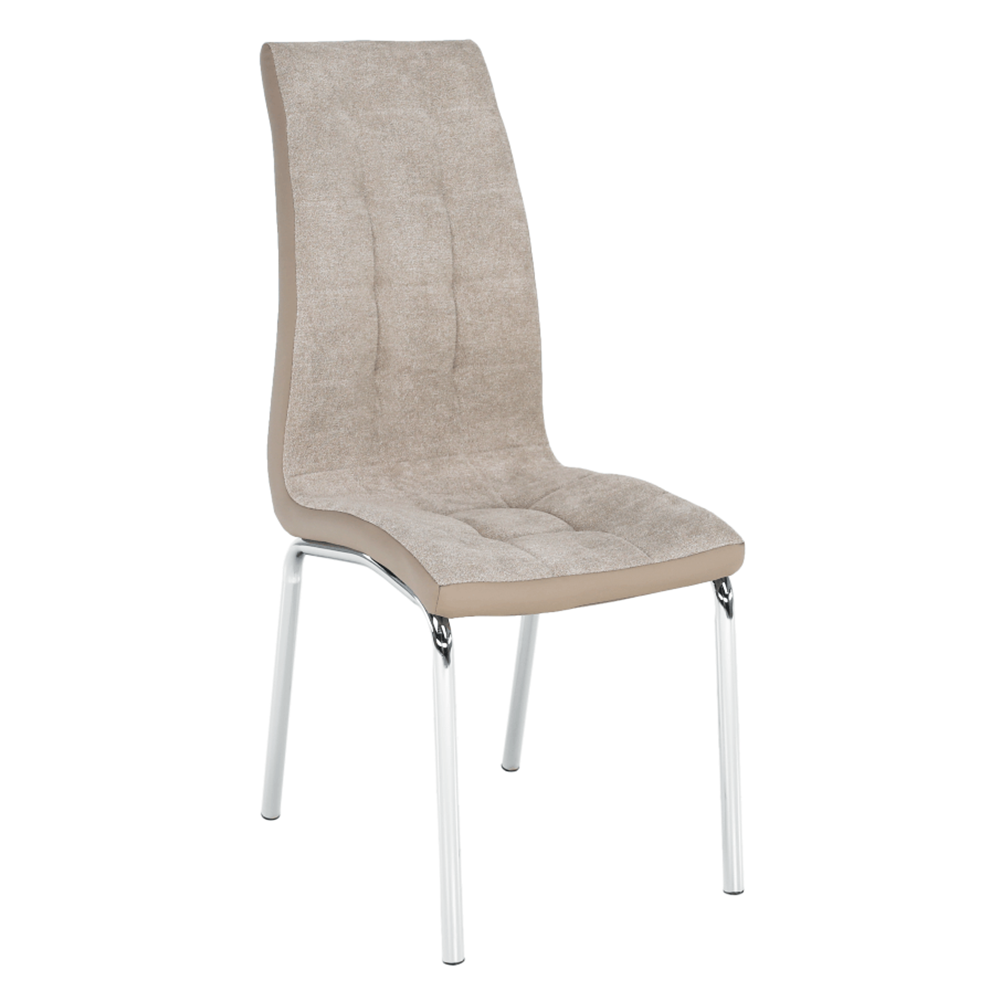 Scaun dining RIJEKA, bej/crom, textil/piele eco/crom, 42x58x103 cm Kondela