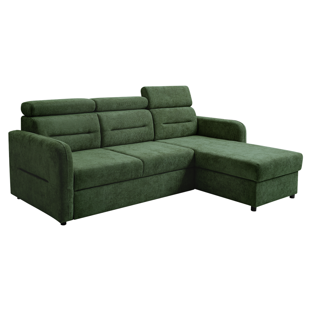 Set canapea universală FORLI, verde, pe stânga, 220x165x85 cm Kondela