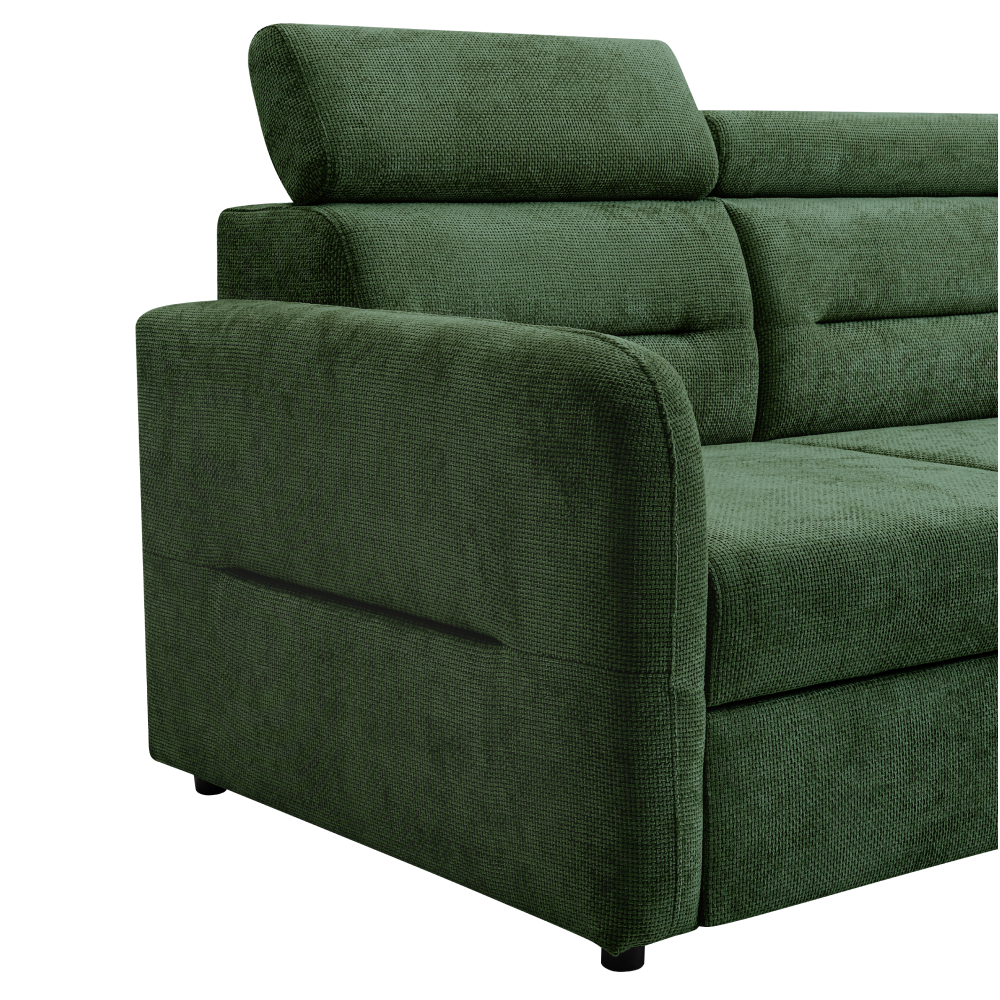 Set canapea universală FORLI, verde, pe stânga, 220x165x85 cm Kondela
