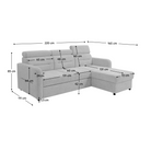 Set canapea universală FORLI, gri deschis, pe stânga, 220x165x85 cm Kondela