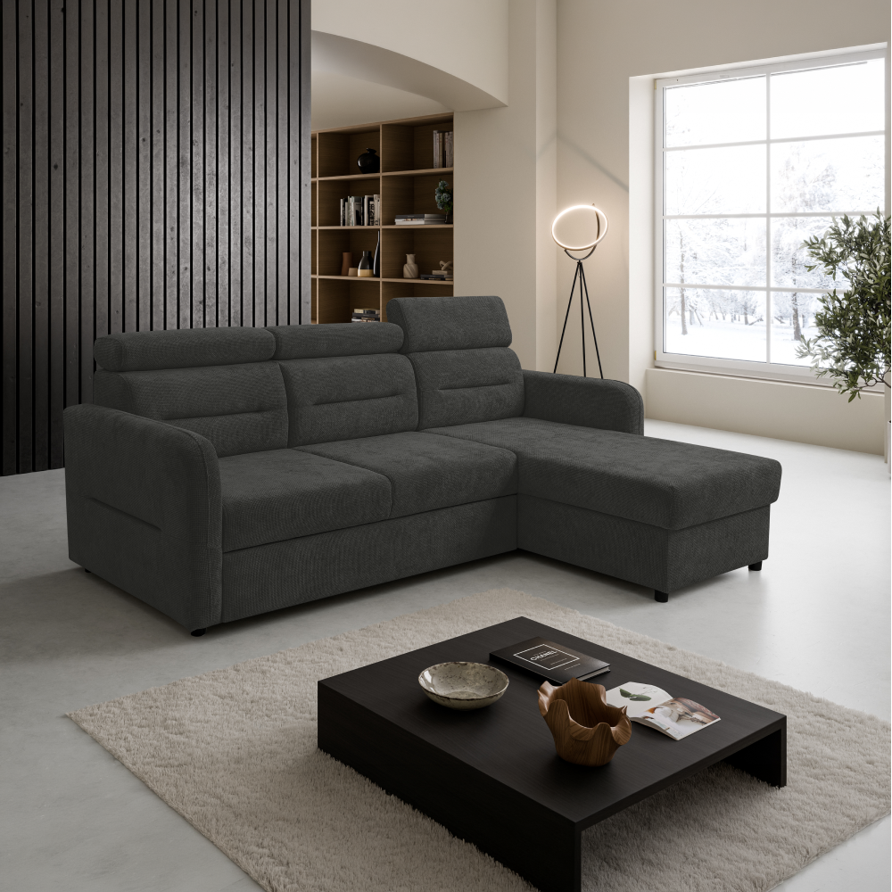 Set canapea universală FORLI, gri, pe stânga, 220x165x85 cm Kondela