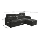 Set canapea universală FORLI, gri, pe stânga, 220x165x85 cm Kondela