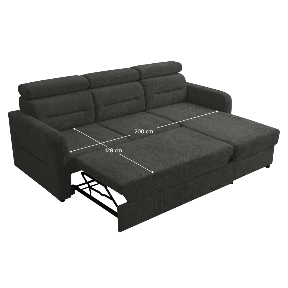 Set canapea universală FORLI, gri, pe stânga, 220x165x85 cm Kondela