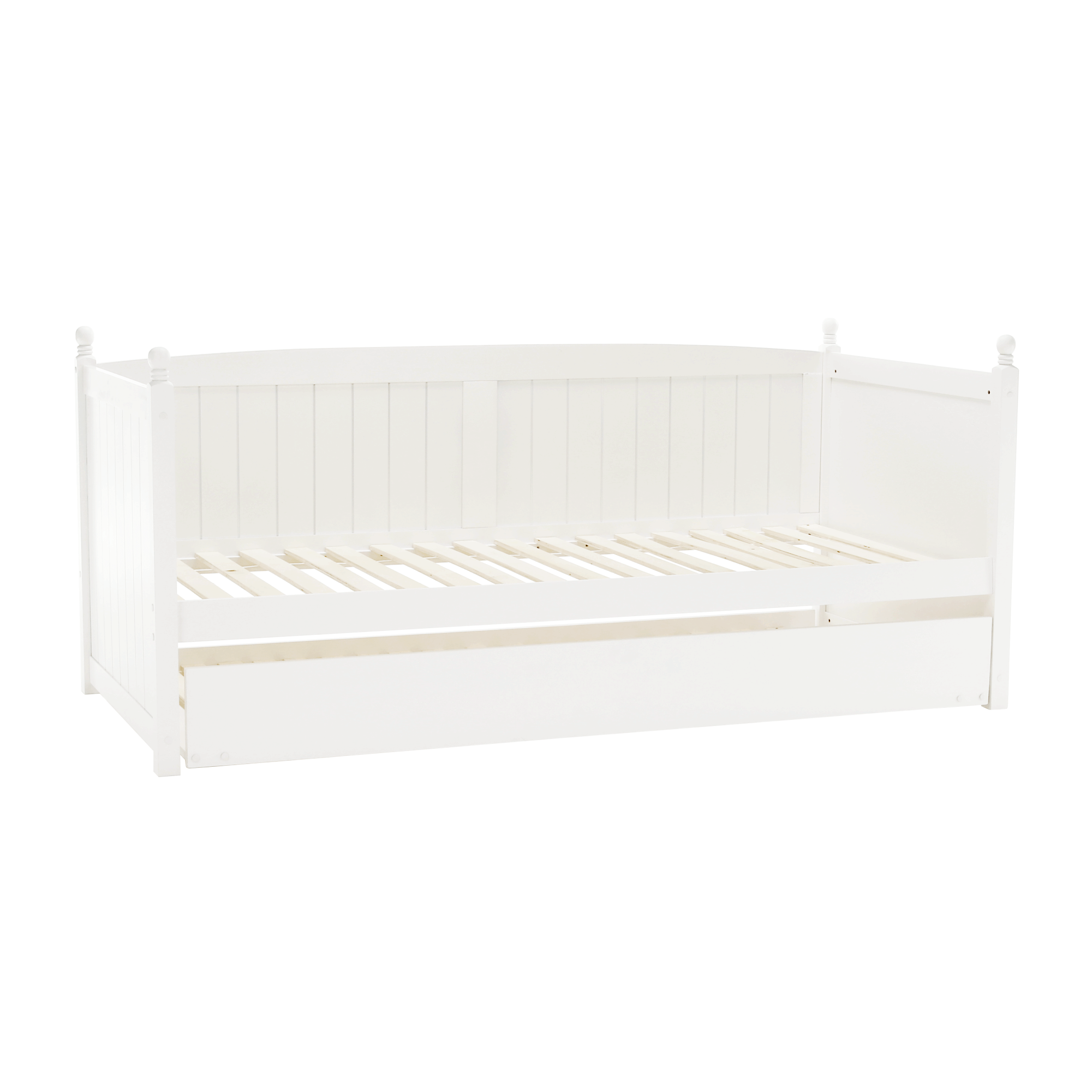 Pat cu pat suplimentar, lemn de pin, alb, 90x200, 212x97x92 cm Kondela
