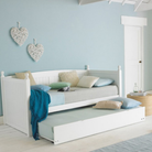 Pat cu pat suplimentar, lemn de pin, alb, 90x200, GLAMIS Kondela