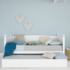 Pat cu pat suplimentar, lemn de pin, alb, 90x200, GLAMIS Kondela