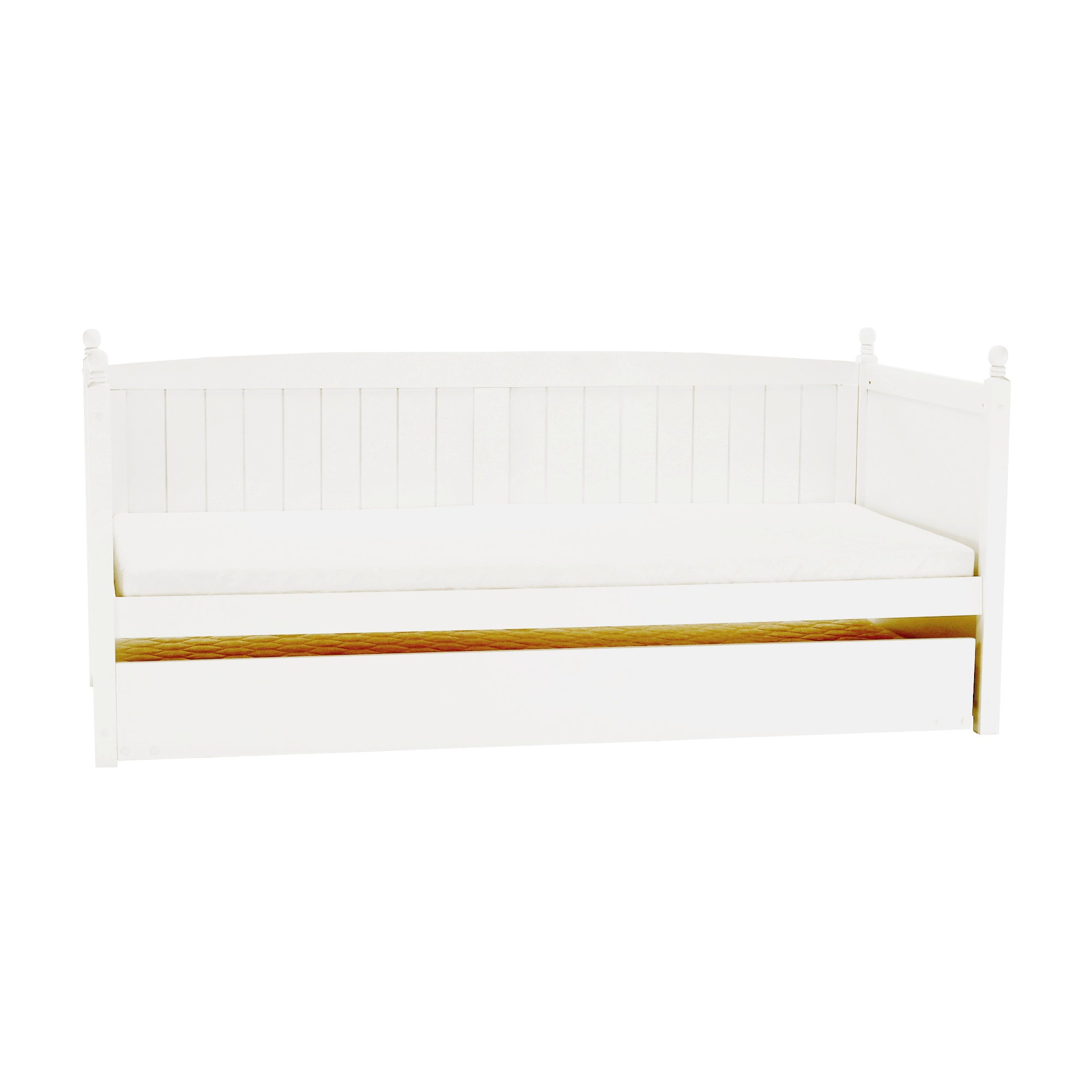 Pat cu pat suplimentar, lemn de pin, alb, 90x200, 212x97x92 cm Kondela
