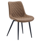Scaun CADENET, piele ecologică maro deschis/negru, 53x48x87 cm Kondela