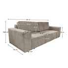 Canapea extensibilă ASSISI BIG, gri-bej Taupe, 240x102x73 cm Kondela