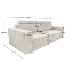Canapea extensibilă ASSISI BIG, bej, 240x102x73 cm Kondela