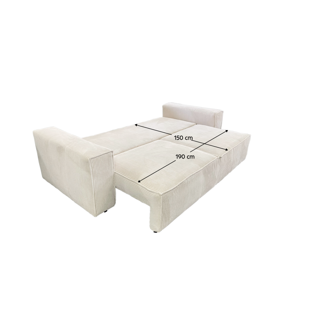 Canapea extensibilă ASSISI BIG, bej, 240x102x73 cm Kondela