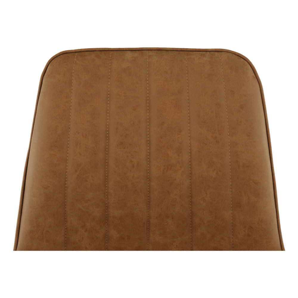 Scaun, piele ecologică maro camel/negru, HAZAL Kondela