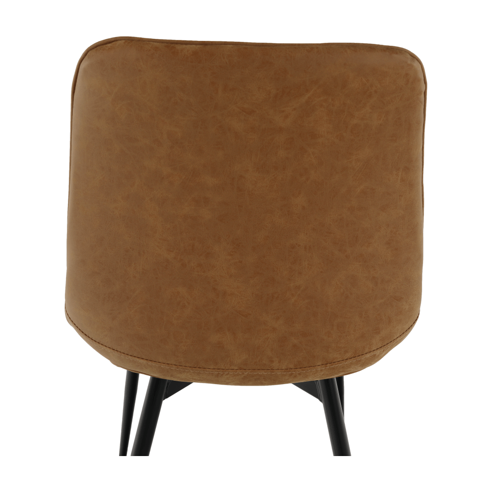 Scaun, piele ecologică maro camel/negru, HAZAL Kondela