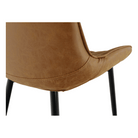Scaun, piele ecologică maro camel/negru, HAZAL Kondela
