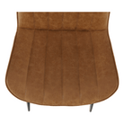 Scaun, piele ecologică maro camel/negru, HAZAL Kondela