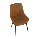 Scaun, piele ecologică maro camel/negru, HAZAL Kondela