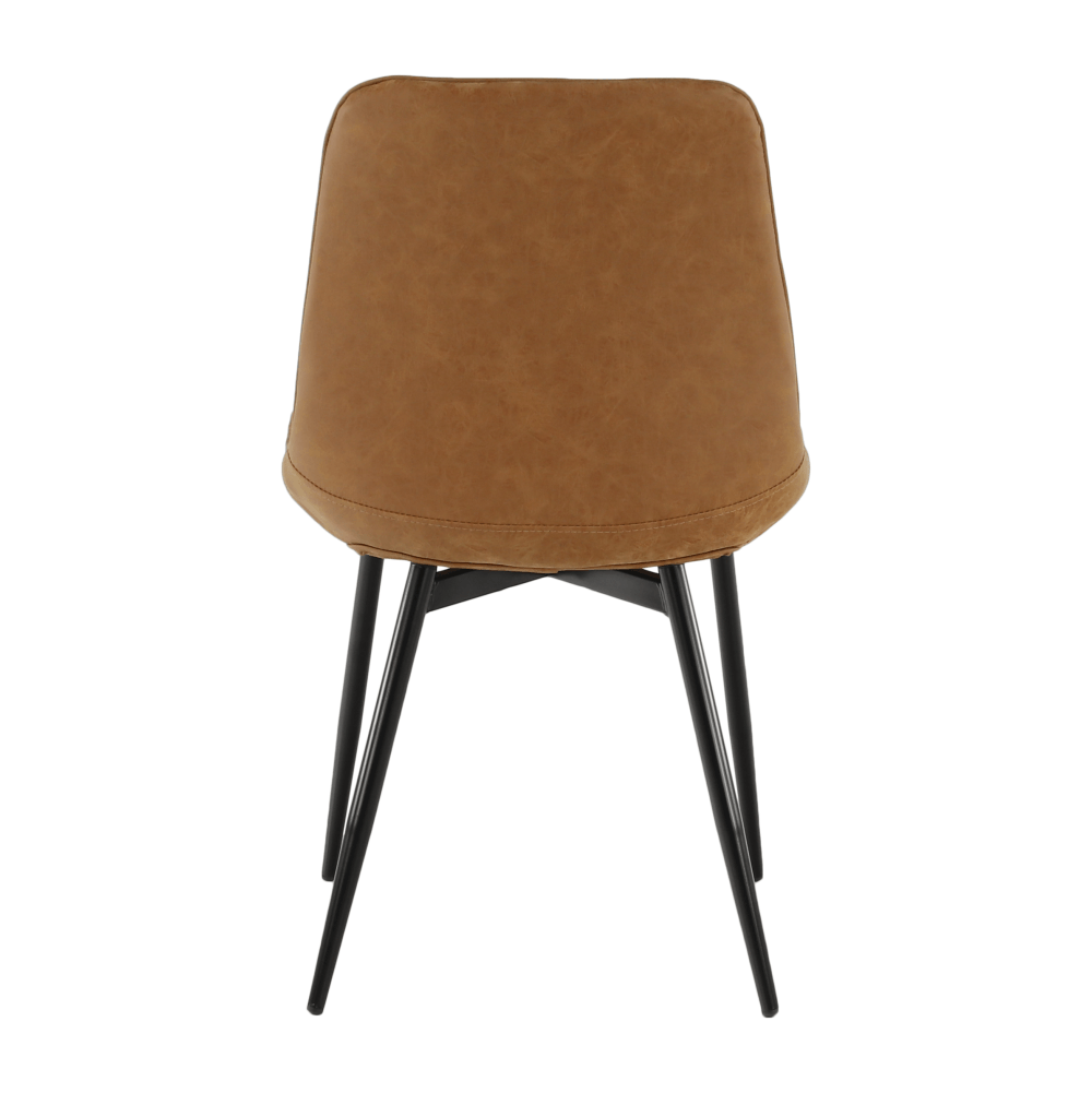 Scaun, piele ecologică maro camel/negru, HAZAL Kondela