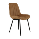 Scaun, piele ecologică maro camel/negru, HAZAL Kondela